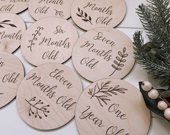 Floral Baby Milestone Cards SVG Set of 15 | Newborn Laser File