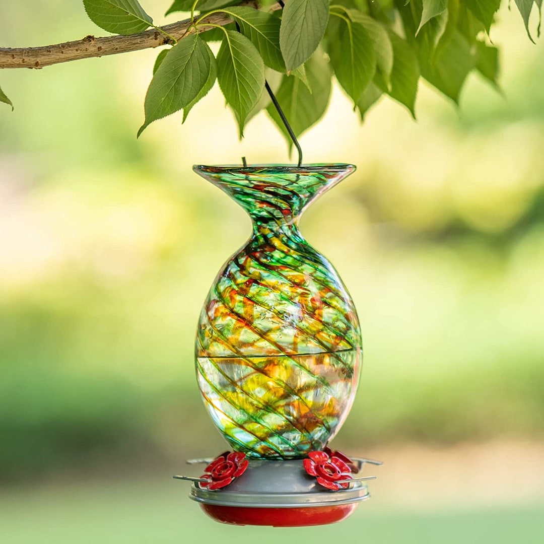 Hummingbird Feeder Bird Feeder Glass Bird Feeder Bird Etsy