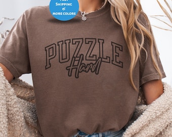 Puzzle Shirt Gift for Puzzle Lover Jigsaw Design Puzzle Themed Apparel Casual Cotton Tshirt Birthday Present Puzzle Fan Gift Cozy Solving