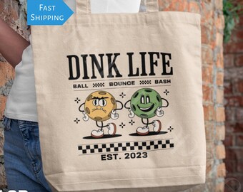 Custom Pickleball Canvas Tote Bag for Birthday Pickleball Gift Ideas Pickleball Tote Pickleball Bag Pickleball Lover Essentials Dink Life