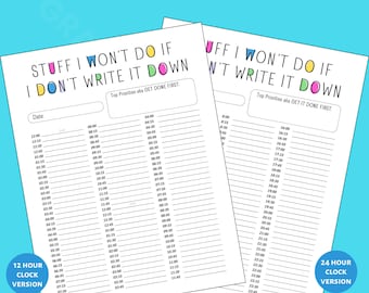 15 Minute Planner Printable Appointment Planner Appointment Tracker Productivity Planner Time Block Template 15 Minute Schedule Daily Hourly