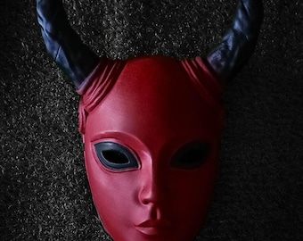 Masque Hannya Oni écarlate : Démon japonais, Cosplay, Art mural gothique