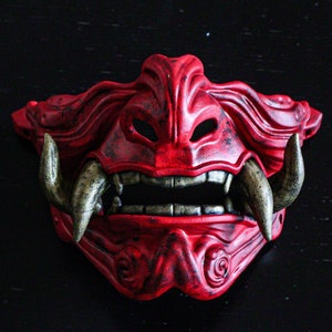 Samurai Mask - Japanese Style - Mempo Mask - Wearable - Decorative - Half Mask - Oni Mask