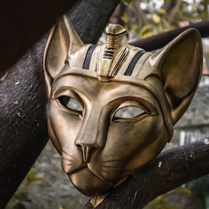 Handmade Anubis Cat Mask: Egyptian Cosplay, Wall Art Decor