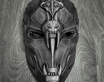 Masque de serpent robotique | Casque Serpent Cyberpunk futuriste | Cosplay imprimé en 3D | Visage de prédateur de science-fiction | Uniques