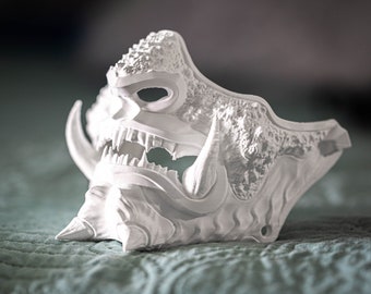 3D Printed Oni Mask: Japanese Samurai Hannya Mempo, Cosplay