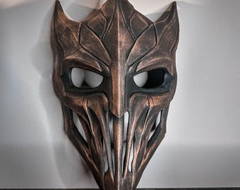 Masque de guerrier Valkyron - Armure Dark Fantasy - Cosplay gothique bronze - Imprimé en 3D pour GN, Halloween