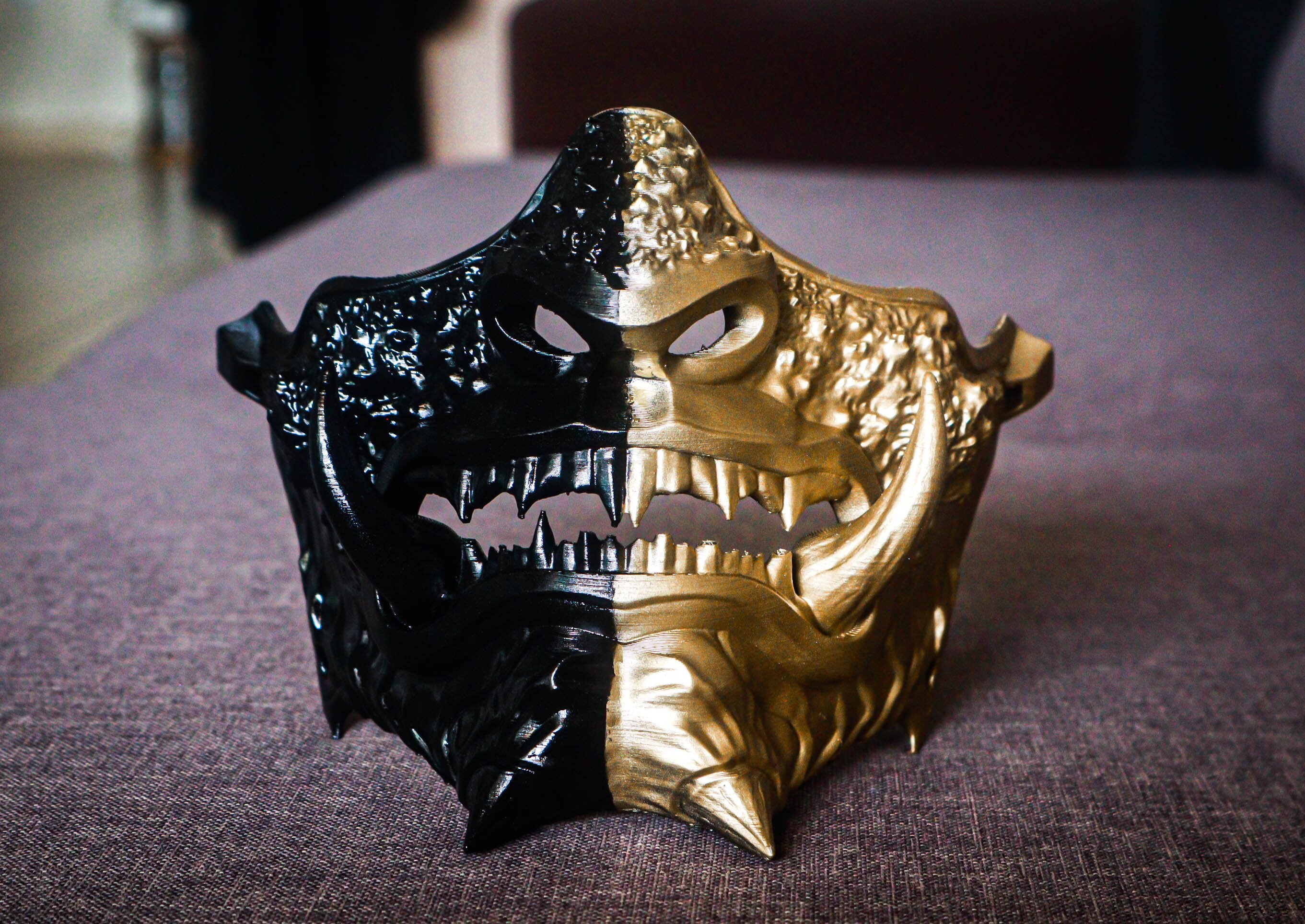 Oni Half Mask, Japanese Wearable Samurai Style ,cosplay