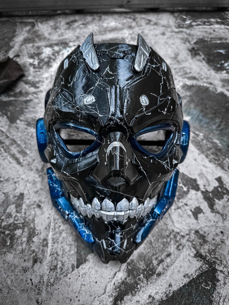 Socket Mask Cyberpunk Skull Mask – Futuristic Sci-fi Cosplay – Handcrafted 3D ...