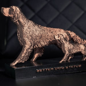 Setter Dog Sculpture Statue Trophy For Hunters Wild Life Animal