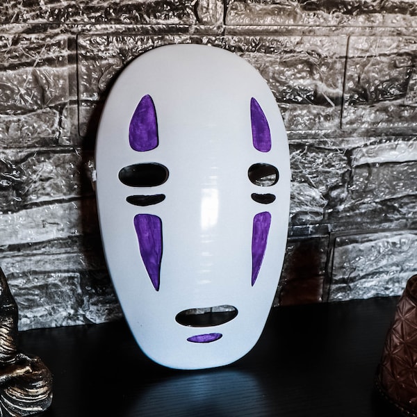 Masque sans visage | Kaonashi - Fait main, imprimé en 3D et peint à la main | Cosplay et Halloween | Masque japonais de haute qualité | Animés | Loin de l'esprit