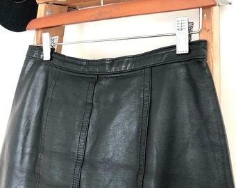 Black Leather Skirt | Etsy