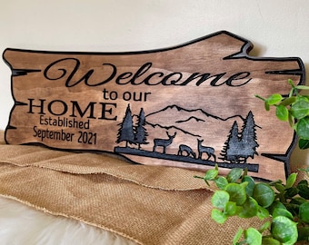 Custom Wood Signs, Outdoor Wooden Sign, Personalized Sign, Carved Wood Signs, Wooden Name Signs, Camping Signs, Treehouse,