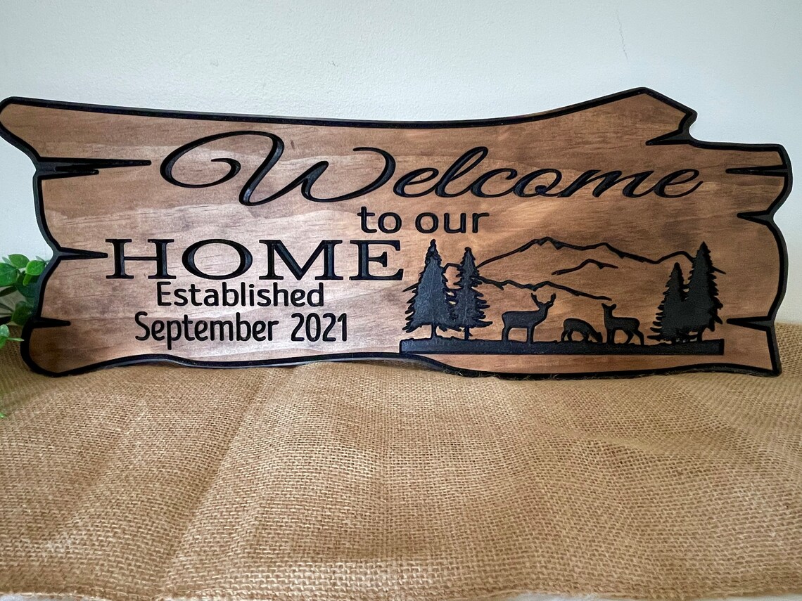 Custom Wood Signs, Outdoor Wooden Sign, Personalized Sign, Carved Wood