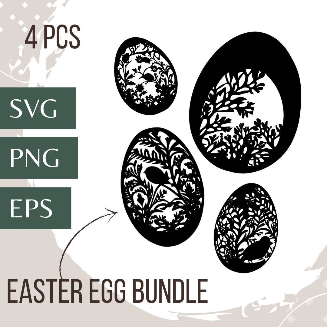 Easter Eggs Bundle Vector // SVG PNG EPS // Download Papercut Vector ...