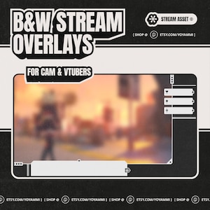 Sobreposições de transmissão em preto e branco | Twitch - Youtube