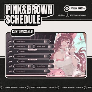 Plantilla de programación de transmisión semanal de Pink & Brown