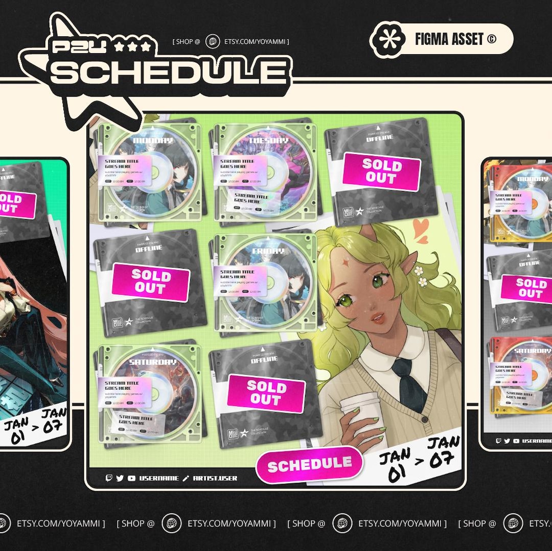 CD Case Schedule Template - for Use in Figma - Etsy