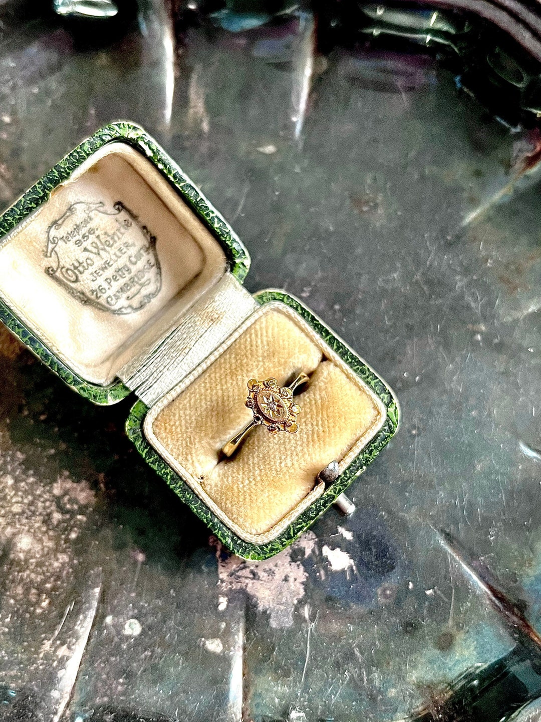 Antique 14ct Gold Victorian Diamond Ring, Victorian Gold Ring, Vintage