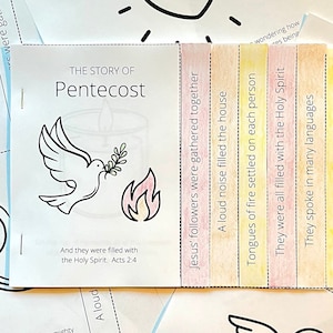 Pentecost for Kids, Bible Flip Books, Sunday School Flip Book Craft, Sunday School Lesson, Holy Spirit Craft, Sunday School Craft