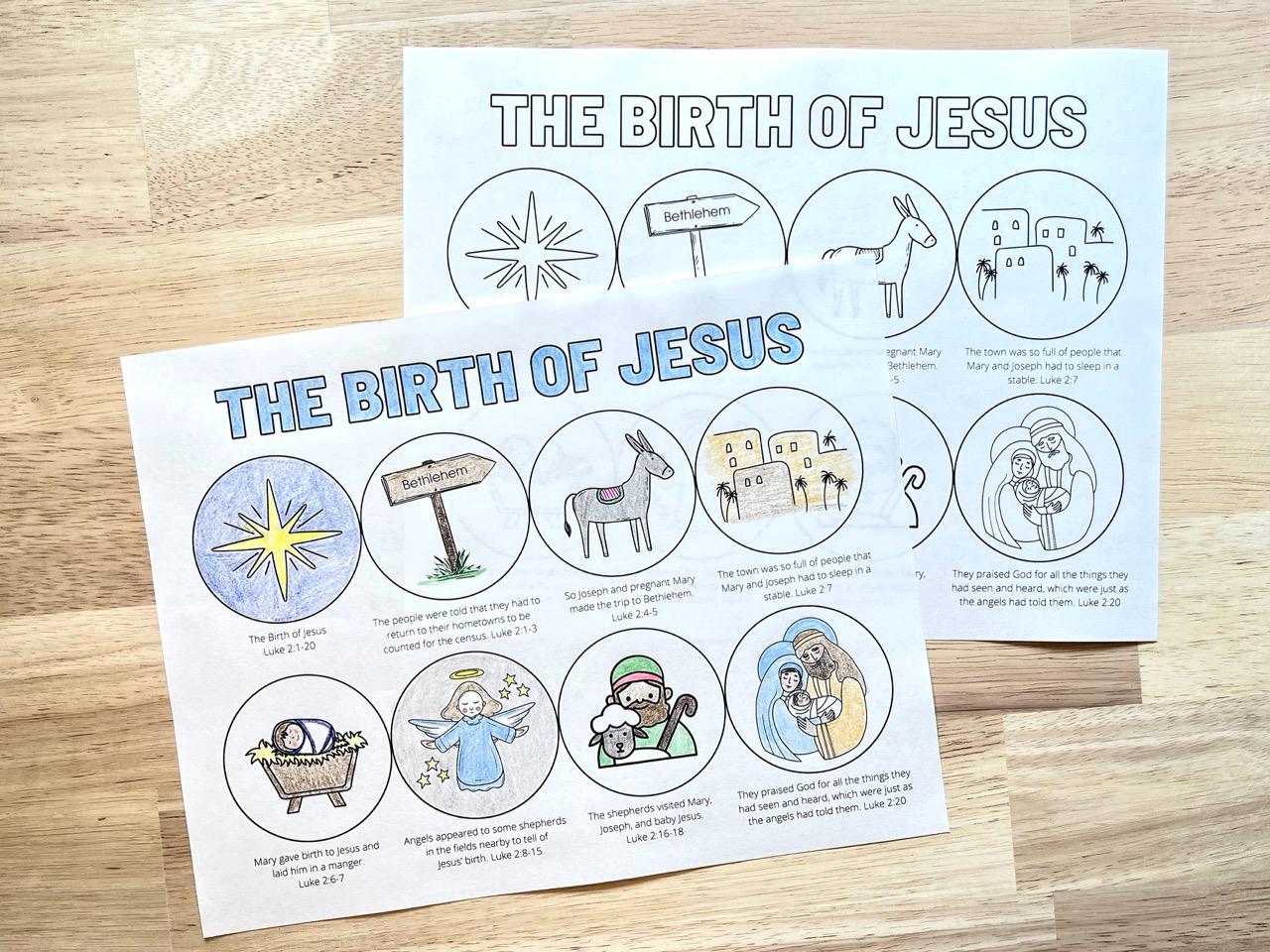 Jesus Birth Crafts, Nativity Coloring Pages, Christmas Story Printable ...