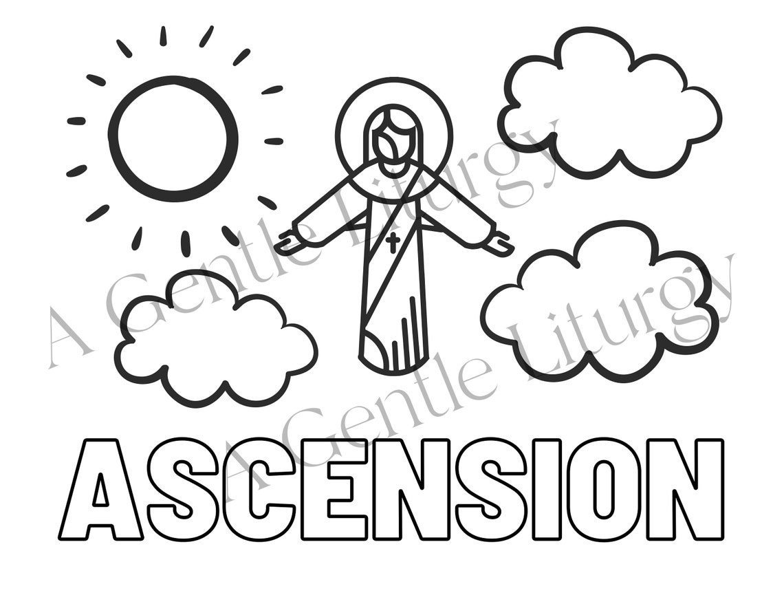5 Ascension Coloring Pages DIY Mobile Jesus Taken up Into Heaven Kids ...