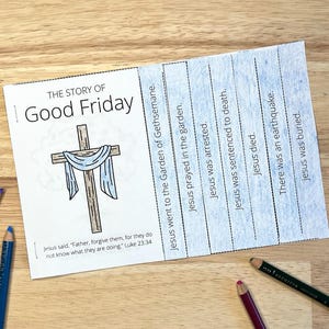 Knutselen Goede Vrijdag voor kinderen, afdrukbare Goede Week, flipboekjes bijbel, zondagsschoolles, zondagsschoolambachten, zondagsschool flipboekjes