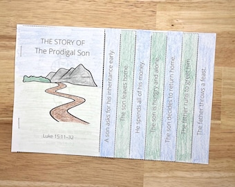 The Prodigal Son Kids Craft, Kids Bible Lessons For Kids, Prodigal Son Activity Sheet,  Parables of Jesus,  Sunday School Craft For Kids