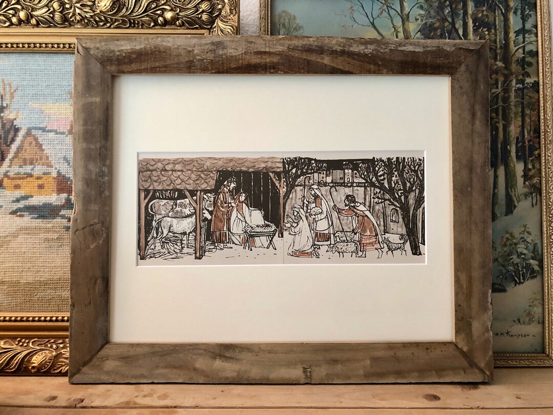 Vintage Nativity Scene, Nativity Scene Print, Nativity Print, Manger ...