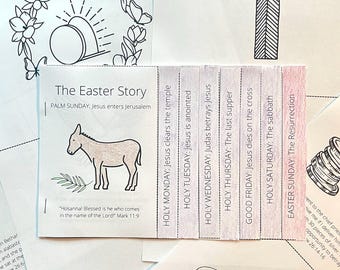 Manualidades para niños del Domingo de Ramos, Domingo de los Salmos para niños, Viernes Santo, Semana Santa para niños, Libro para colorear de Semana Santa, Actividad del Domingo de los Salmos