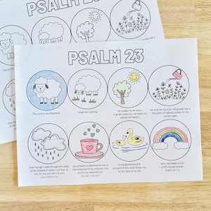 Psalm 23 Printable, Sunday School Lessons for Kids, The Lord Is My Shepherd, Bible Coloring Book, Sunday School Crafts, Psalm 23 Craft