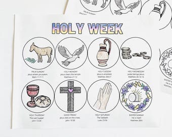 Holy Week For Kids, Easter Sunday School Craft, Holy Week Advent, Palm Sunday Craft for Kids,  Holy Week Countdown, Palm Sunday Activity