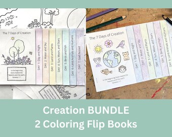 Bible Lessons, Gods Creation Craft For Kids, In the Beginning Kids Sunday School, 7 Days of Creation Printable, Creation Story Coloring Book