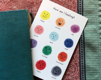 Rainbow Faces Feelings Chart - 5x7 and 4x6 Download - Emotions for Kids - Counseling