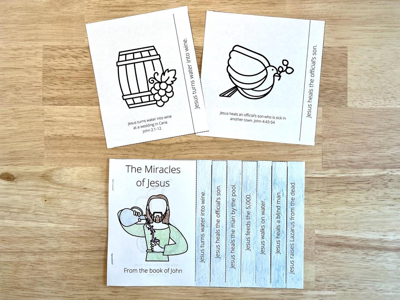 Miracles of Jesus, Bible Flip Books, Bible Story Books Printable for ...