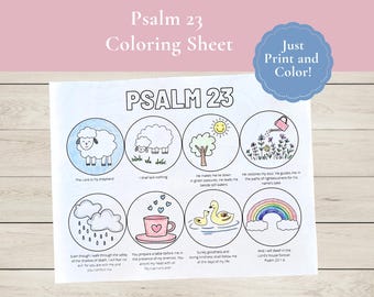 Psalm 23 Craft, Bible Story Coloring Page, Kids Bible Lessons for Kids School Craft, Bible Activity Pages, Bible Activity Sheets for Kids