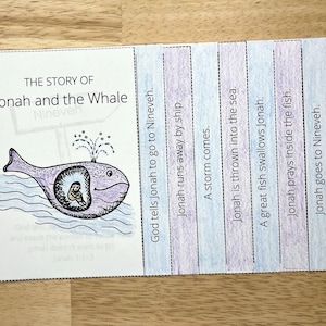 Jonah and the Whale Printable, Kids Bible Lessons, Jonah and the Fish Craft, Sunday School Craft For Kids, Jonah and the Whale Craft Kits