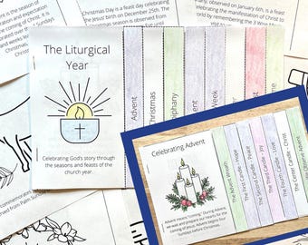 Liturgical Calendar for Kids, Liturgical Year Activities, Advent Activity Kids, Liturgical Calendar 2026, Church Year Coloring Calendar