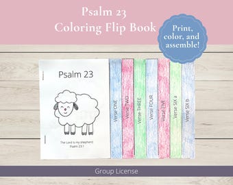 Salmo 23 imprimible, Lecciones de escuela dominical para niños, Manualidad del Salmo 23, El Señor es mi pastor, Libro bíblico para colorear, Manualidades para la escuela dominical