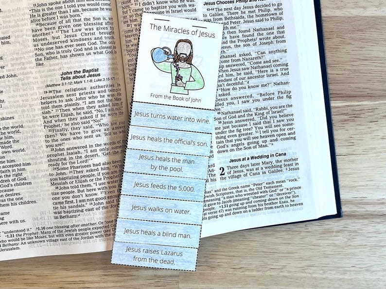 Jesus Miracles of Jesus for Kids, Christian Bookmarks Printable, Kids ...