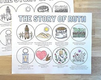 Ruth and Naomi Coloring Page, Ruth Bible Craft, Kids Bible Lessons for Kids, Ruth and Boaz Craft, Sunday School Craft, Ruth Bible Activities