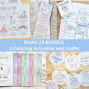 Psalm 23 Printable, The Lord Is My Shepherd, Sunday School Crafts, Bible Coloring Book, Sunday School Lessons for Kids, Psalm 23 Craft