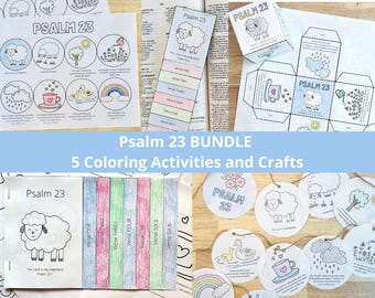 Psalm 23 Printable, The Lord Is My Shepherd, Sunday School Crafts, Bible Coloring Book, Sunday School Lessons for Kids, Psalm 23 Craft
