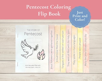 Pentecost for Kids, Bible Flip Books, Sunday School Flip Book Craft, Sunday School Lesson, Holy Spirit Craft, Sunday School Craft