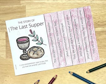 The Last Supper Craft for Kids, Last Supper Crafts, Easter Jesus Printable, Holy Week for Kids, Easter Story, Holy Week Printable