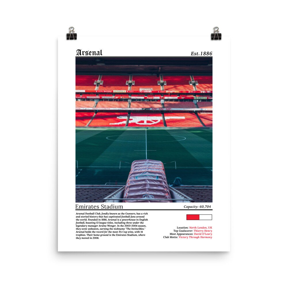 Arsenal F.C. - Football Poster Print - Emirates Stadium Print, Football ...