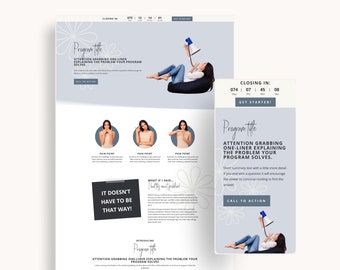 Feminine Sales and Marketing Funnel, Sales Page Template, Coaching Course Sales Page, Sales Landing Page Template, Coaching Program Template