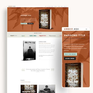 May include: A website for the book "Awesome Title" by Amber Ash. The website features a cover image of the book, a description of the book, and links to purchase the book. The website also includes information about the author and upcoming events.