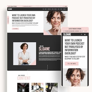 Podcast Website, Wordpress Coaching Theme, Divi Coaching Theme, Podcast Template, Feminine Wordpress Theme, Wordpress Podcast Theme