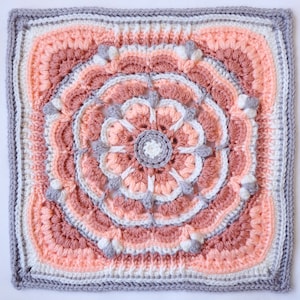 Karoline Square Crochet Pattern - Flower Granny Square - with BONUS Madison Join & Border Crochet Pattern